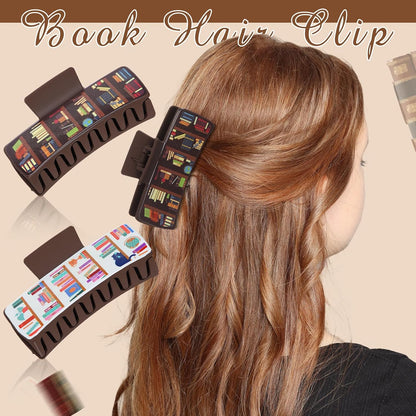 Chuangdi 6 Set Book Claw Hair Clips Canvas Cosmetic Bags Gift