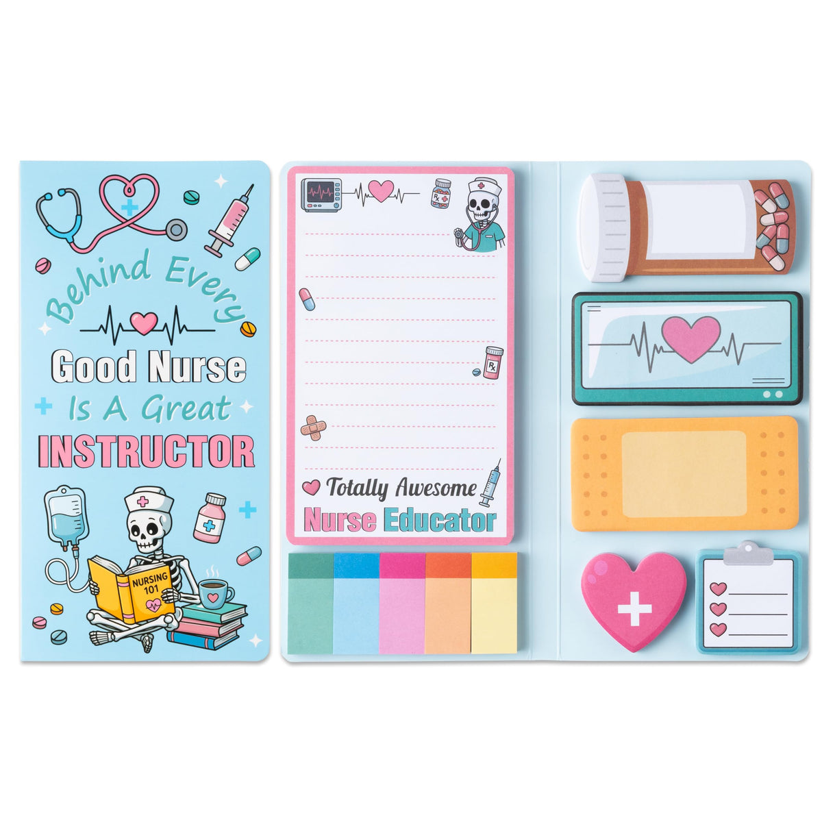Xqumoi Let Me Read in Peace Dark Romance Sticky Notes Set - 550 Sheets Rose Skull Self-Stick Note Pads Dark Romance Book Lovers Gift Divider Tabs Bundle Writing Memo Pad for Teens Adults