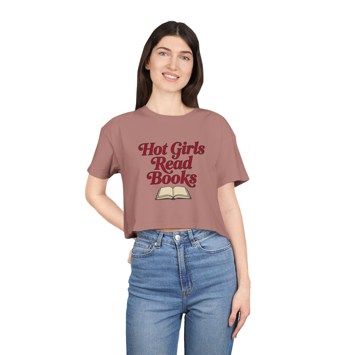 Hot Girls Read Books Crop Tee — Booklover Graphic Shirt