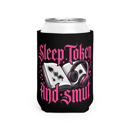 Can Cooler — "Sleep, Token, And Smut" Pink Gothic Book & Headphones Design