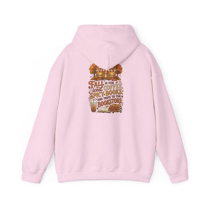 Fall Vibes Hoodie — 'Fall is for Cozy Coffee, Spicy Boots & Trips to the Bookstore' Pullover