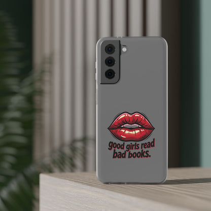 Phone Case — 'Good Girls Read Bad Books' Red Lips Slim Flexi Case