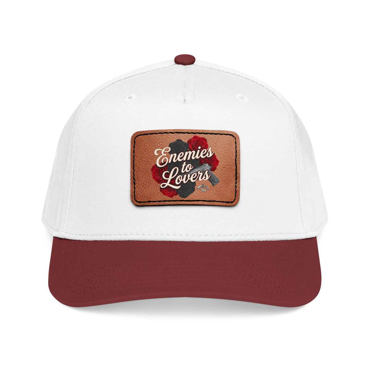 Enemies to Lovers Leather Patch Baseball Cap — Romantic Novelty Trucker Hat