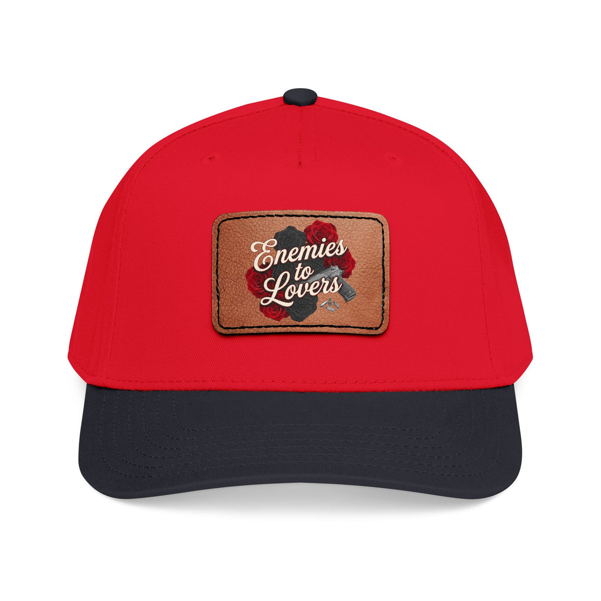Enemies to Lovers Leather Patch Baseball Cap — Romantic Novelty Trucker Hat