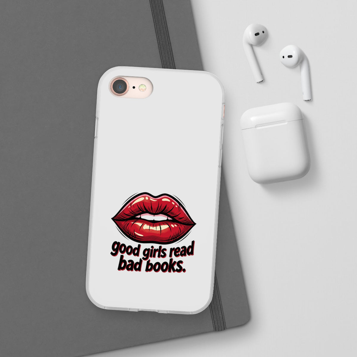 Phone Case — 'Good Girls Read Bad Books' Red Lips Slim Flexi Case
