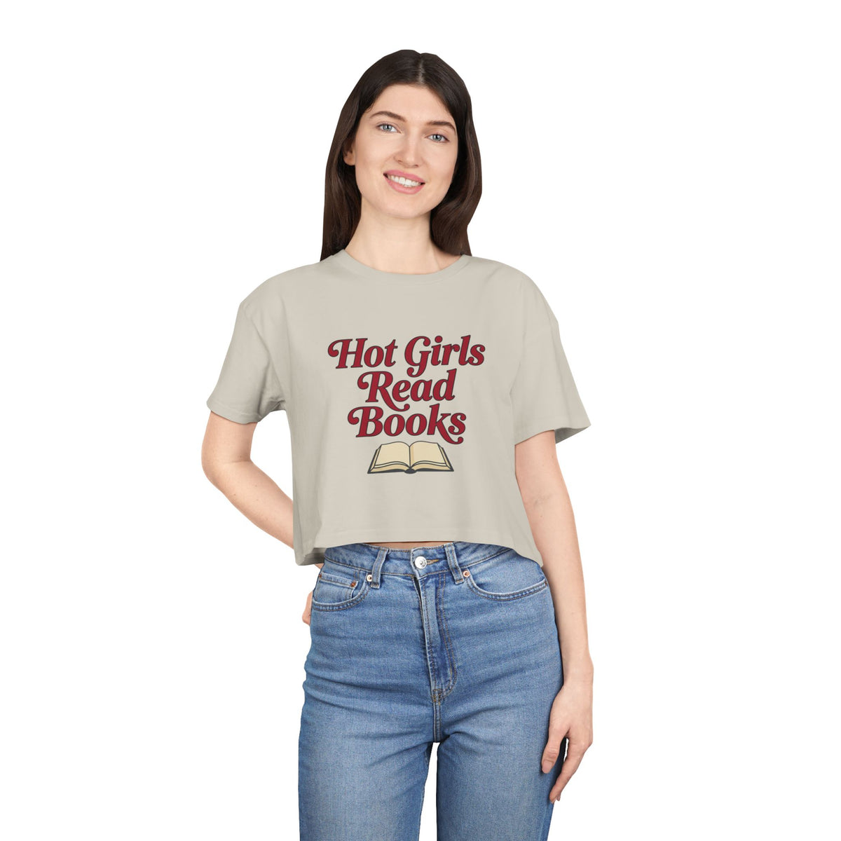 Hot Girls Read Books Crop Tee — Booklover Graphic Shirt