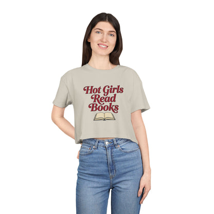 Hot Girls Read Books Crop Tee — Booklover Graphic Shirt