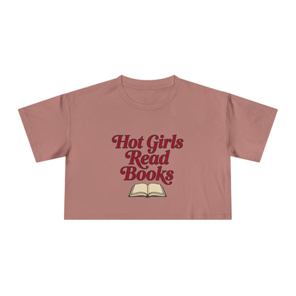 Hot Girls Read Books Crop Tee — Booklover Graphic Shirt